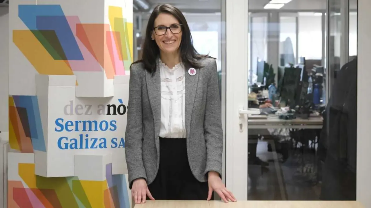 Rosa Crujeiras, esta terza feira, na redacci&oacute;n de 'N&oacute;s Diario'. (Foto: Arxina)