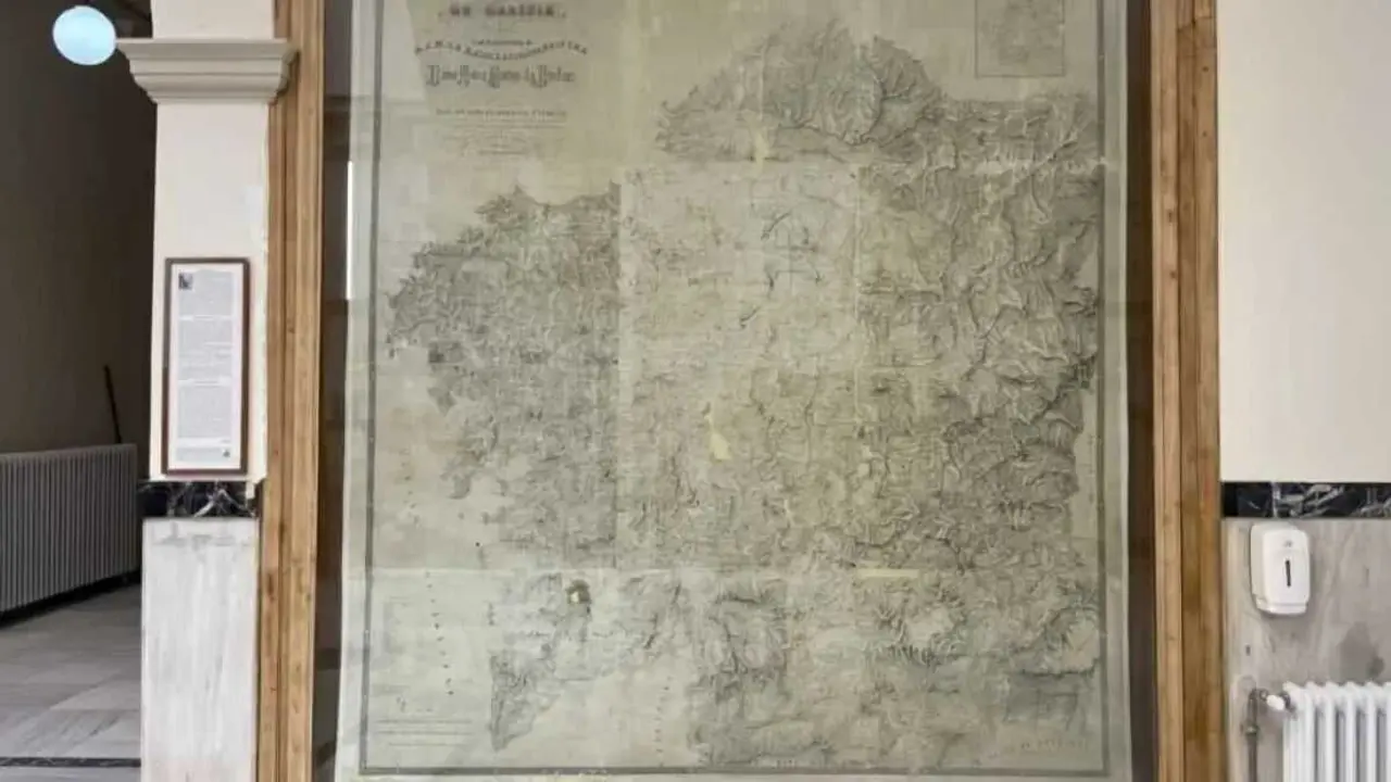 Exemplar da Carta Xeom&eacute;trica de Font&aacute;n exposto no IES Lucus Augusti. (Foto: Gaspar M&eacute;ndez)