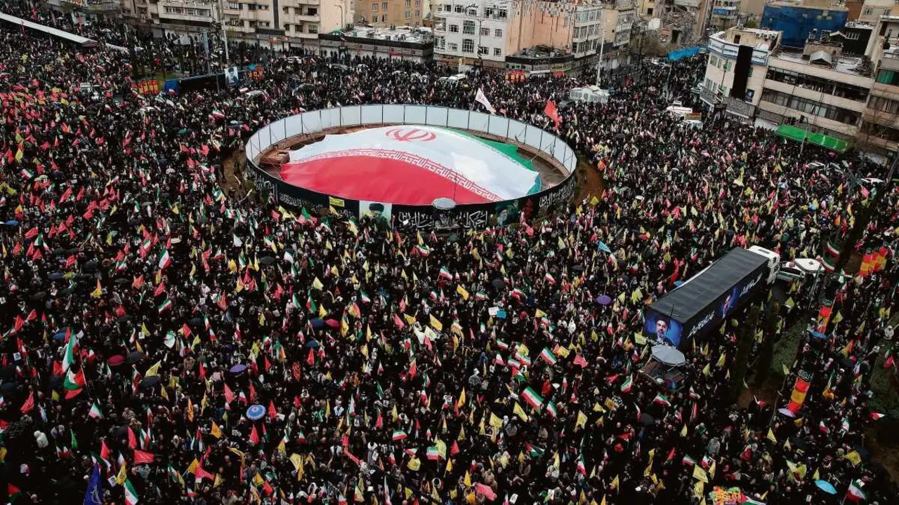 Celebraci&oacute;n da xornada do al-Quds (D&iacute;a de Xerusal&eacute;n), esta sexta feira 13 de marzo en Tehran, capital do Ir&aacute;n. (Foto Saeid Zareian DPA)