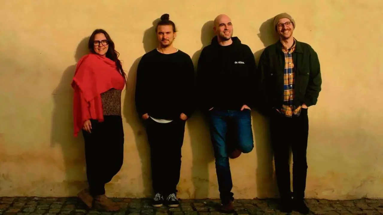 Faia D&iacute;az, Iago Fern&aacute;ndez, Xan Campos e Virxilio da Silva. (Foto: Alexandra C&ocirc;rte-Real)