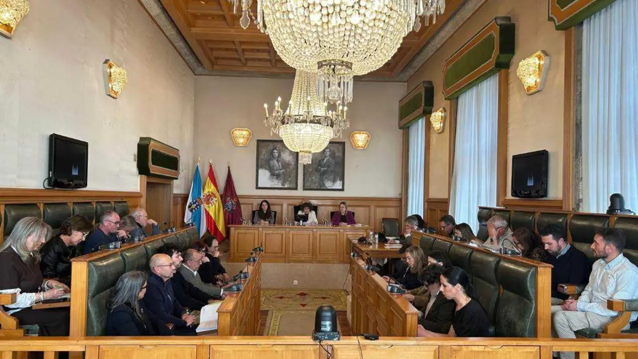 Pleno municipal desta cuarta feira. (Foto: Concello de Santiago)