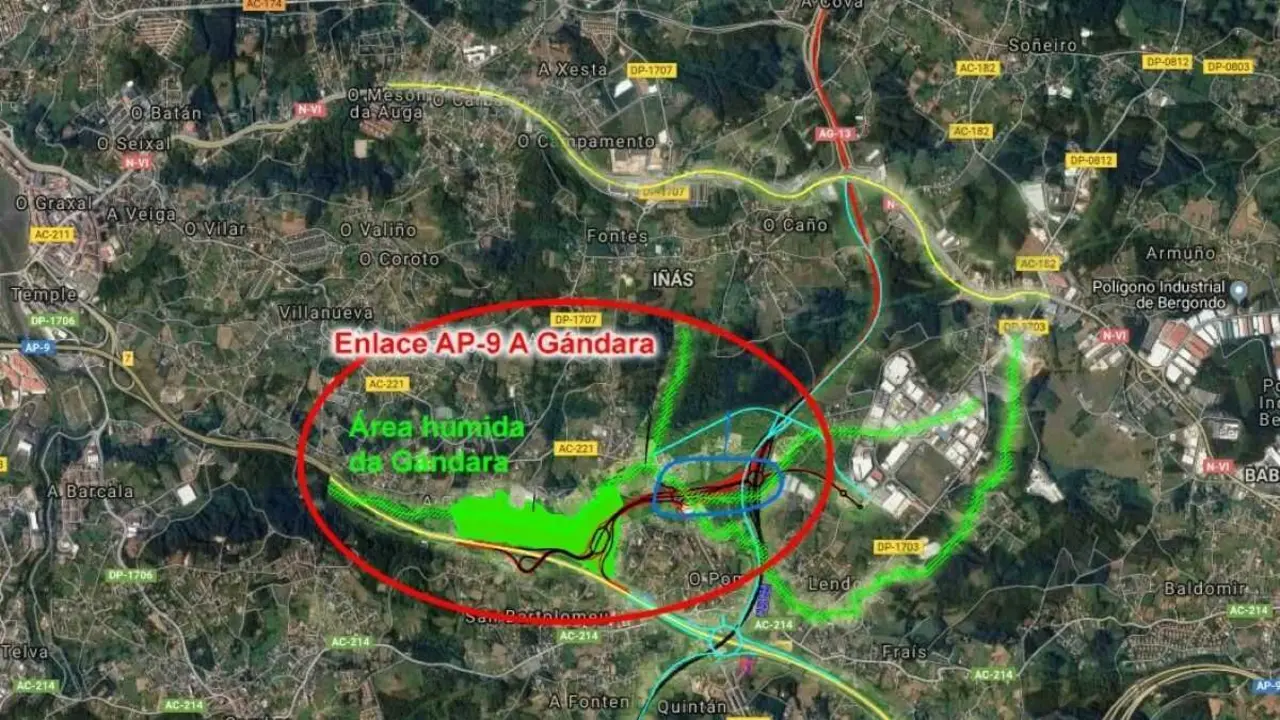 Zona do humidal da G&aacute;ndara. (Foto: Adega)