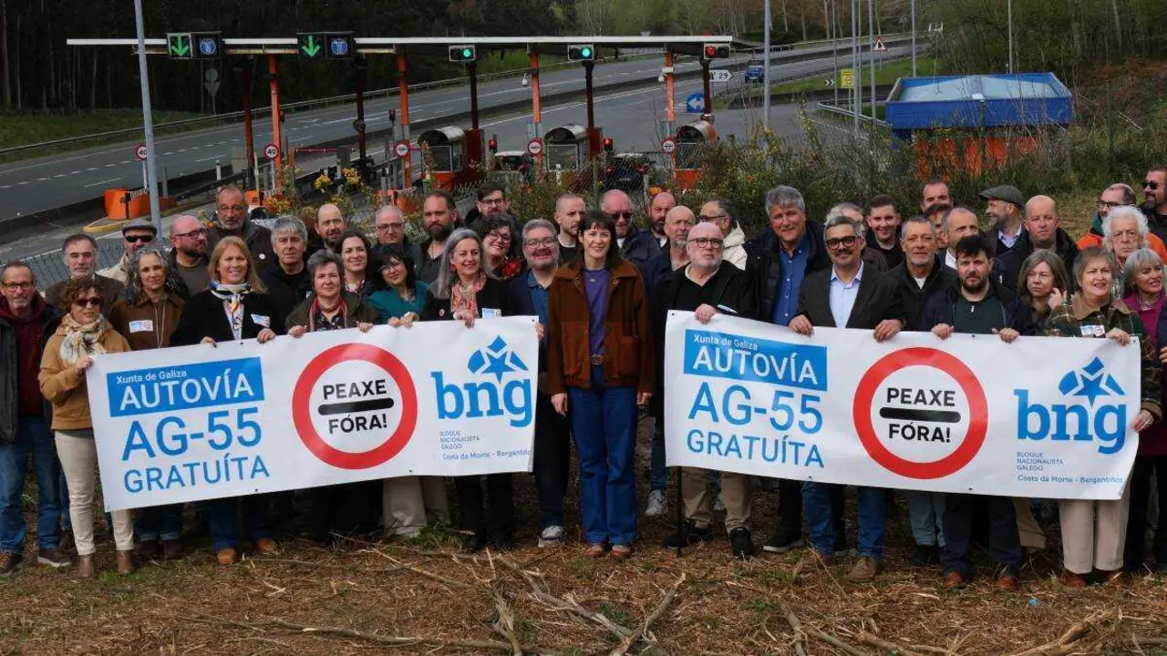 Ana Pont&oacute;n, este 28 de marzo na presentaci&oacute;n da campa&ntilde;a do BNG pola gratuidade da AG-55. (Foto: N&oacute;s Diario)