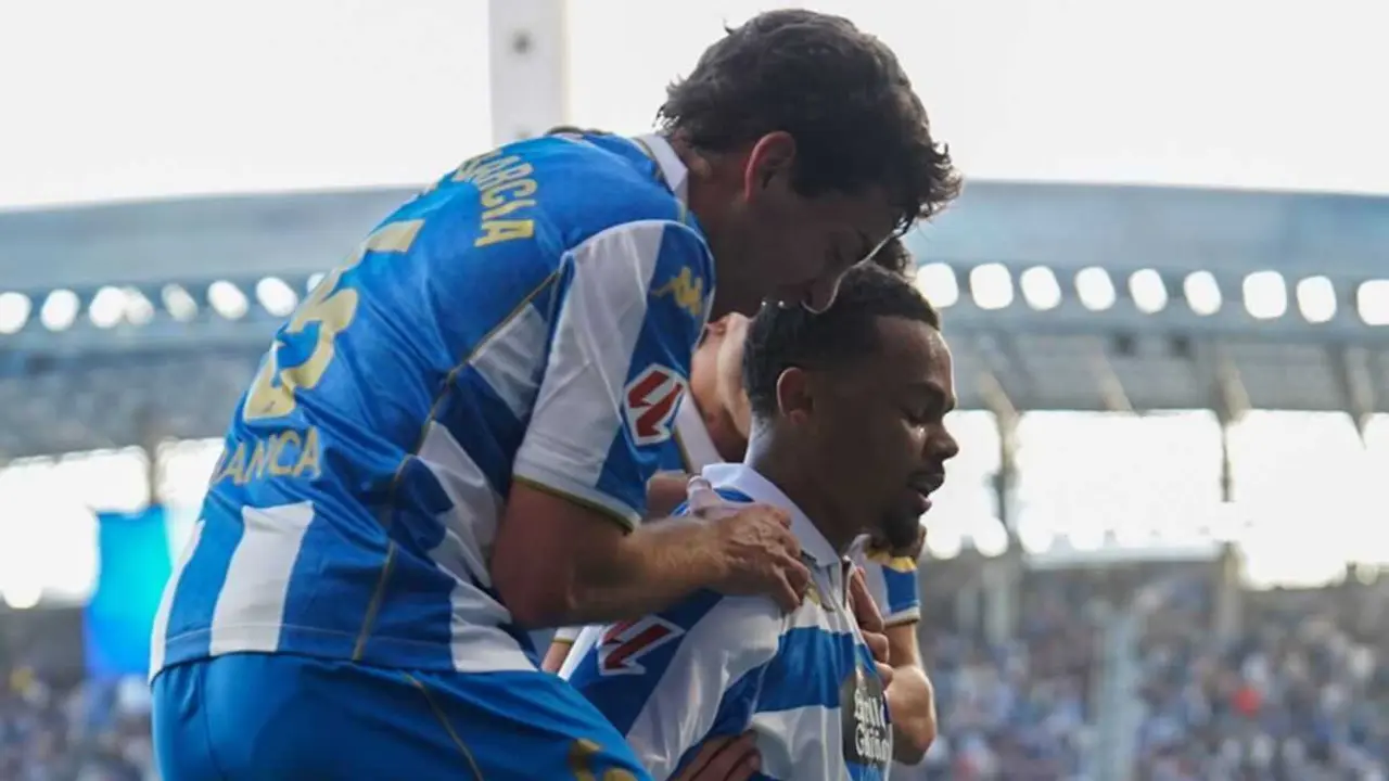 Barcia e Noubi, esta terza feira. (Foto: RC Deportivo)