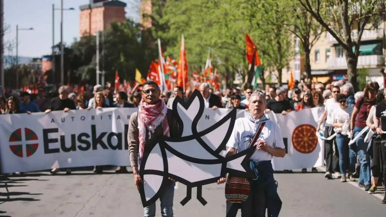 Manifestaci&oacute;n no Aberri Eguna en Iru&ntilde;ea. (Foto: N&oacute;s Diario)