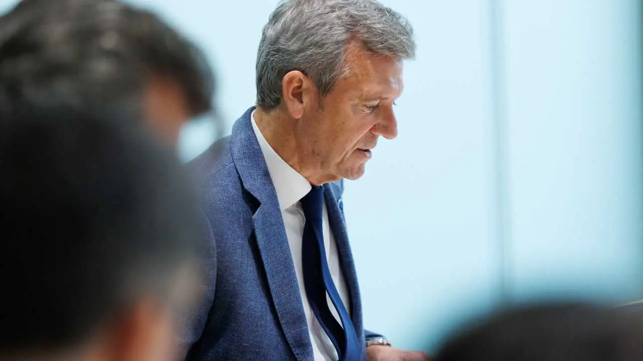 Alfonso Rueda, no Consello da Xunta deste 6 de abril. (Foto: Xunta da Galiza)