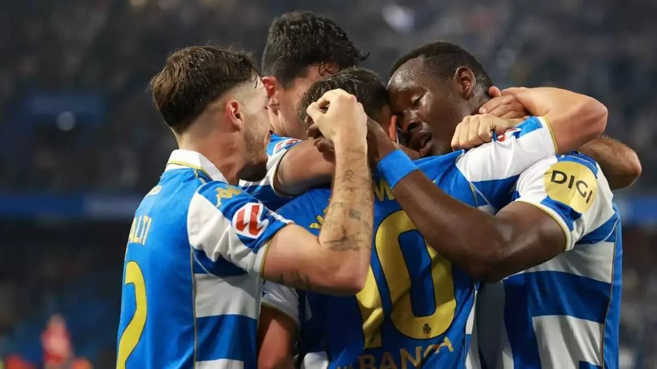 Altri, Loureiro, Yeremay e Bil, esta segunda feira. (Foto: RC Deportivo)