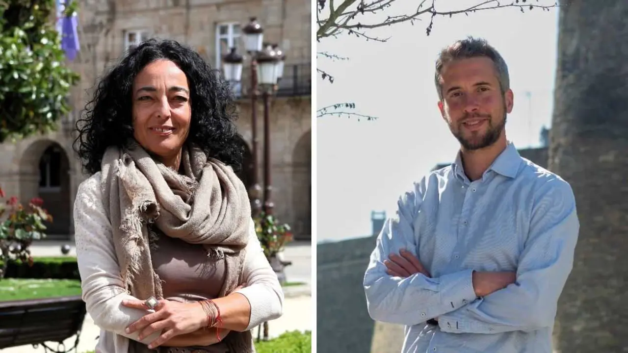 A portavoz do PSdeG no Goberno de Lugo, Ana Gonz&aacute;lez Abelleira, e o do BNG, Rub&eacute;n Arroxo. (Fotos: N&oacute;s Diario)