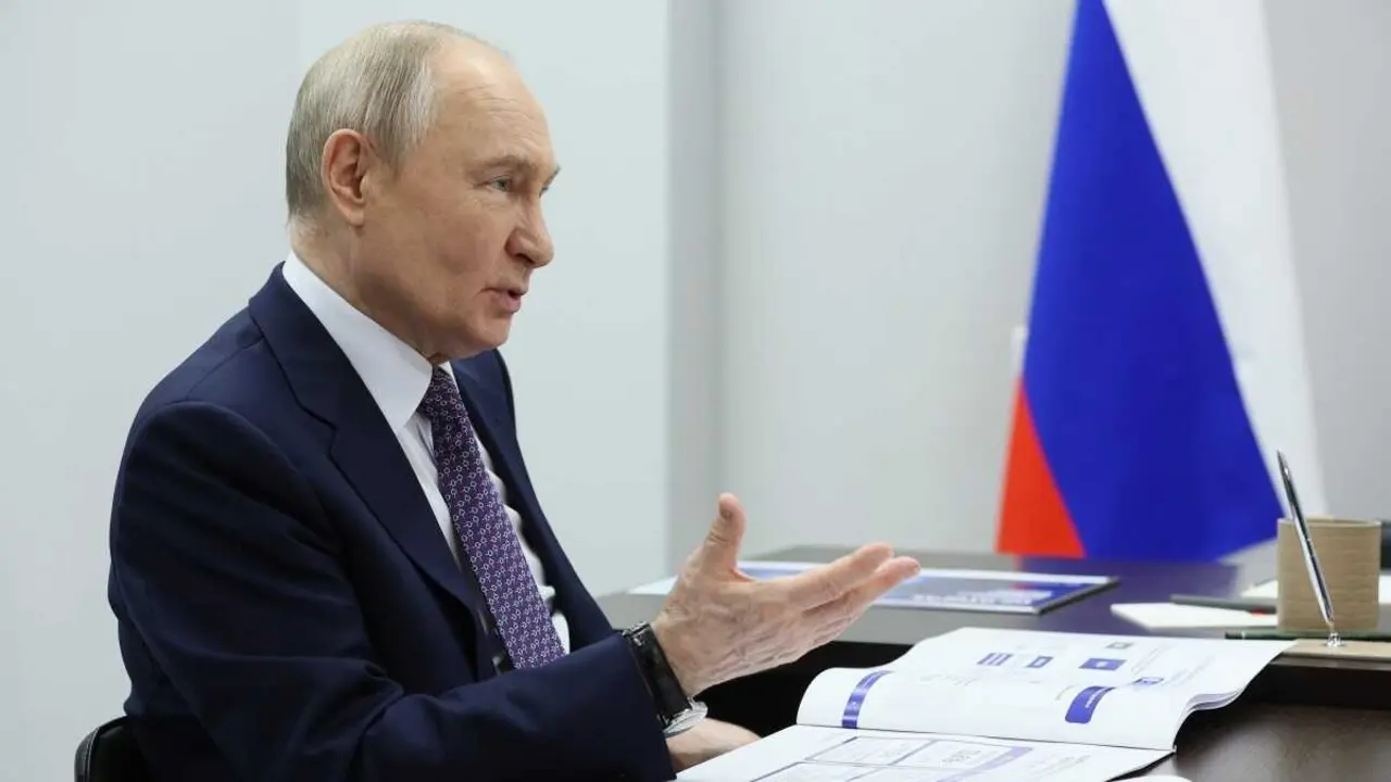 O presidente de Rusia, Vladimir Putin, esta cuarta feira 29 de abril en Moscova. (Foto: Sergei Bulkin / Zuma Press / Europa Press / Contacto Photo)