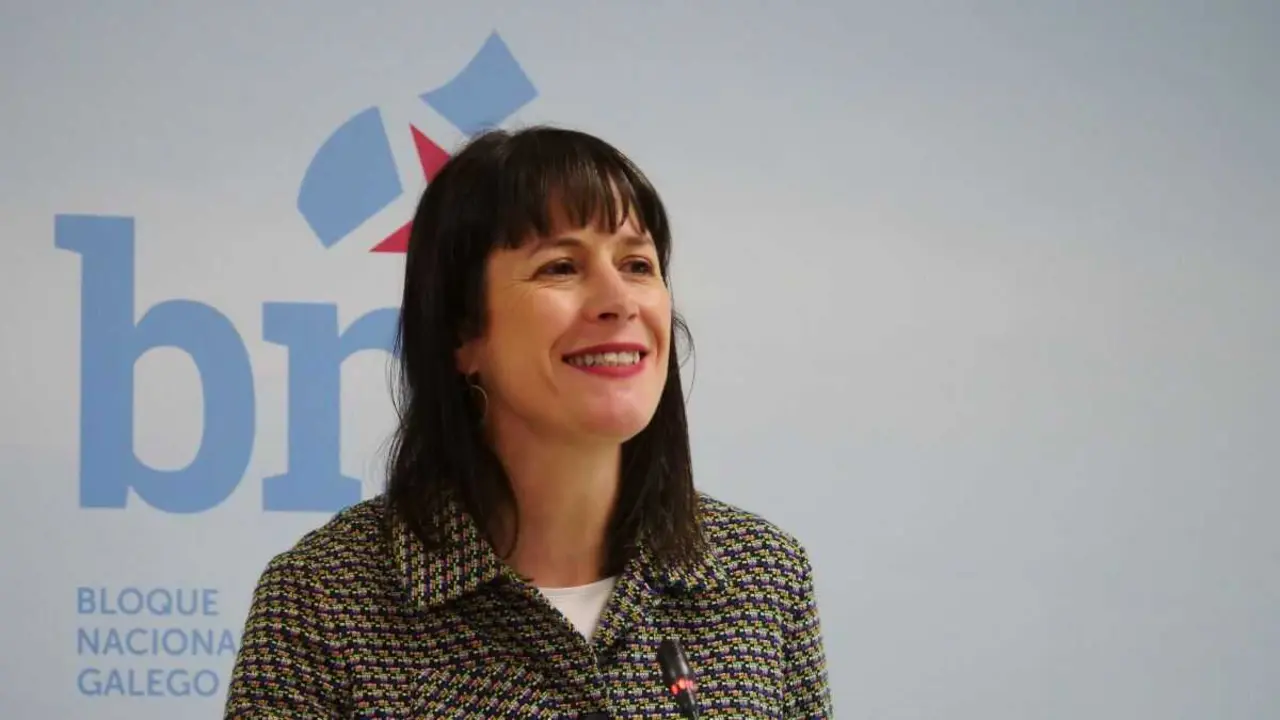 A portavoz nacional do BNG, Ana Pont&oacute;n, esta segunda feira. (Foto: N&oacute;s Diario)