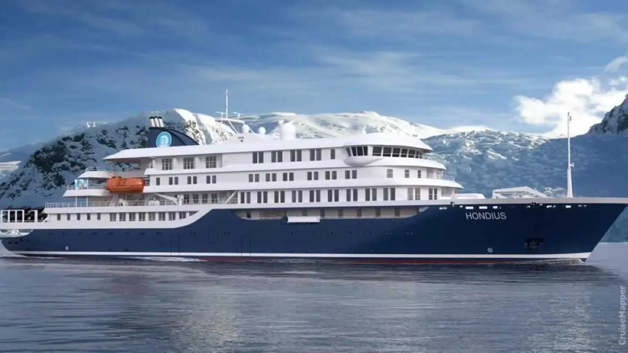 O buque 'MV Hondius'. (Foto: Cruise Mapper)