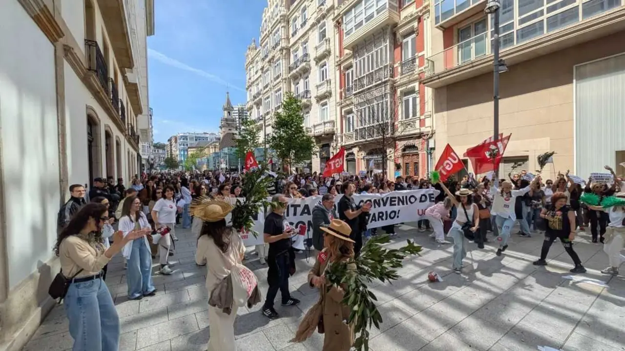 Protesta das traballadoras do comercio na Coru&ntilde;a o pasado 19 de abril. (Foto: N&oacute;s Diario)