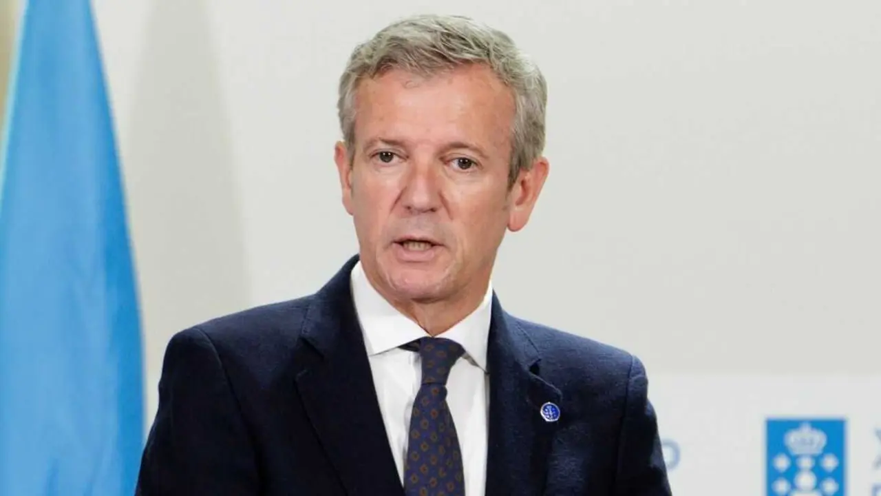 O presidente da Xunta, Alfonso Rueda, esta segunda feira. (Foto: David Cabez&oacute;n / Xunta da Galiza)