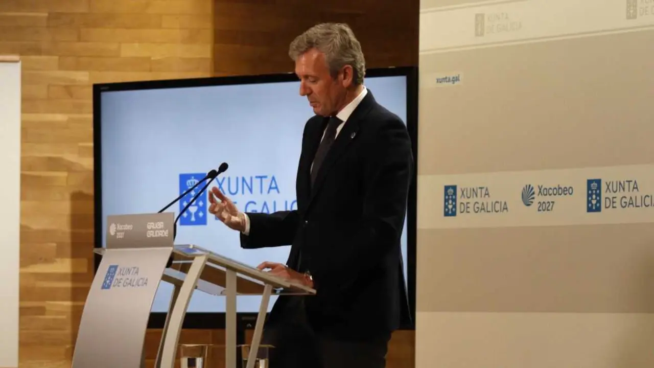 Alfonso Rueda esta segunda feira no Consello da Xunta. (Foto: Alma Alonso)