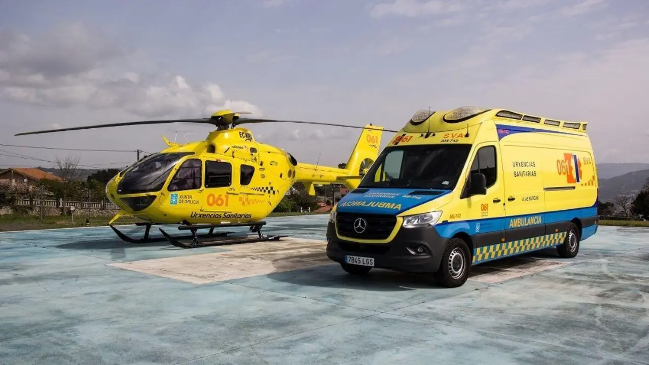 Arquivo | Helic&oacute;ptero e ambulancia do 061. (Foto: 061)
