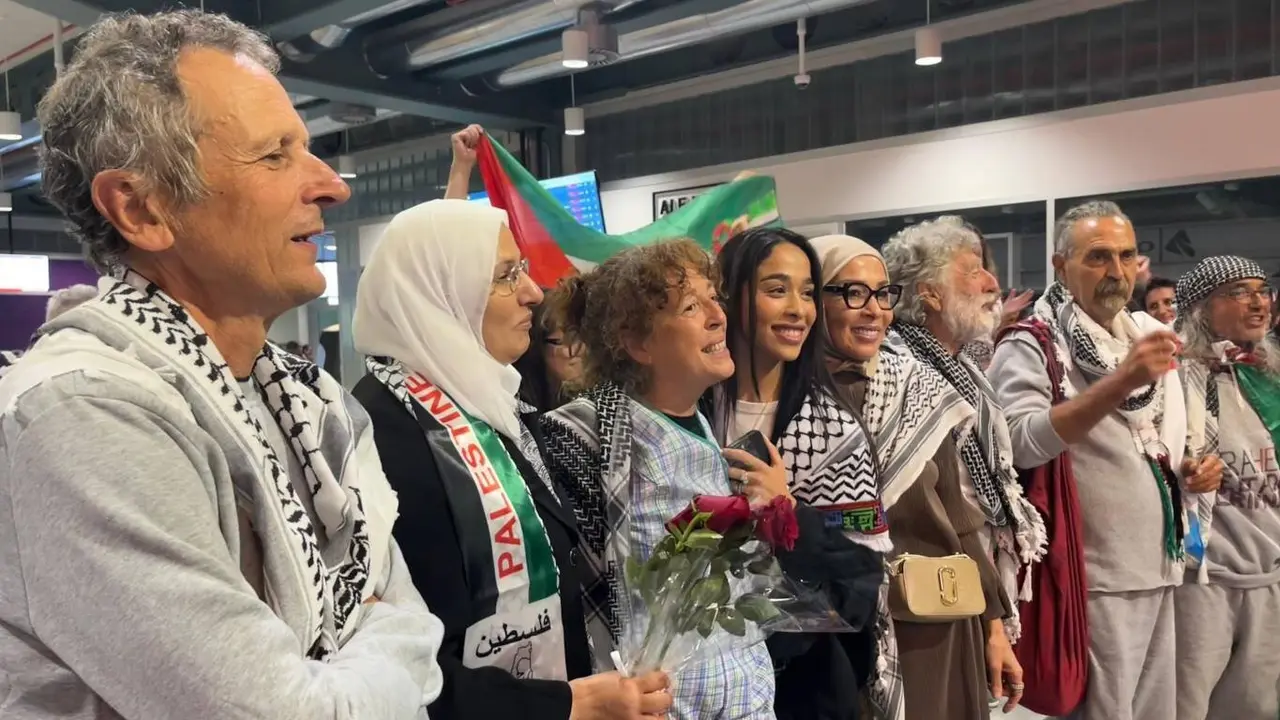 A delegaci&oacute;n galega da flotilla, este s&aacute;bado 23 de maio &aacute; s&uacute;a chegada a Compostela. (Foto: Europa Press)