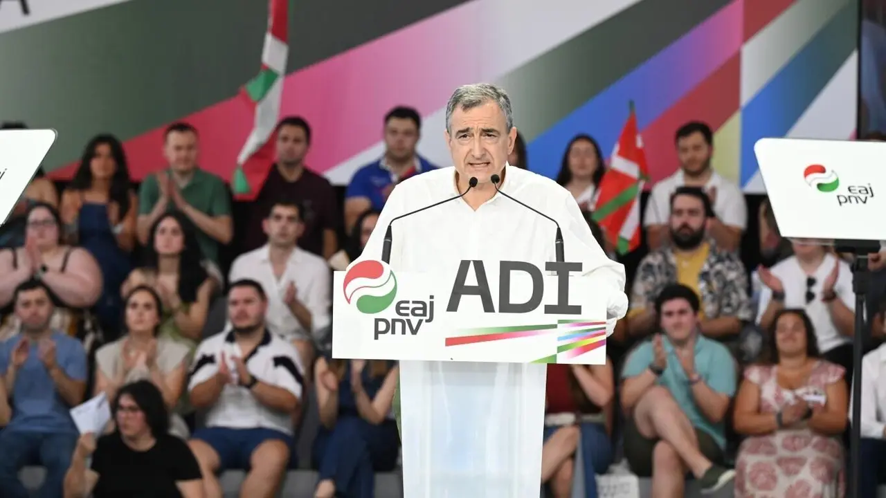 O presidente do PNV, Aitor Esteb&aacute;n, este domingo 24 de maio. (Foto: David de Haro / Europa Press)