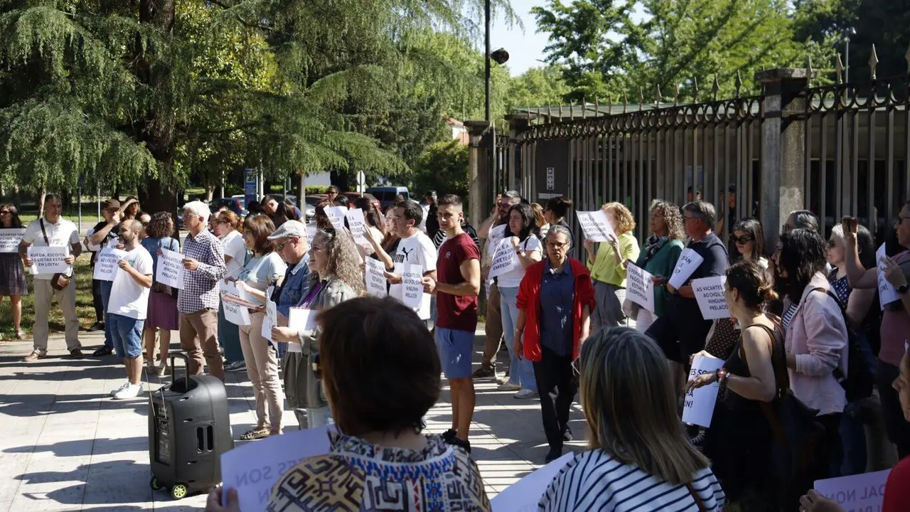 Mobilizaci&oacute;n da CIG-Administraci&oacute;n en Compostela, este 26 de maio. (Foto: Alma Alonso)