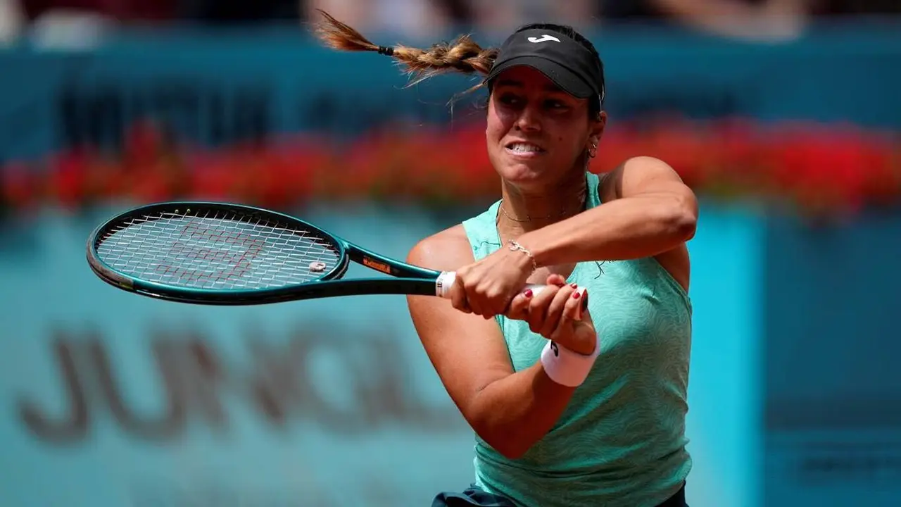 A tenista vilagarci&aacute; Jessica Bouzas, no anterior torneo en Madrid. (Foto: AFP7 / Europa Press)