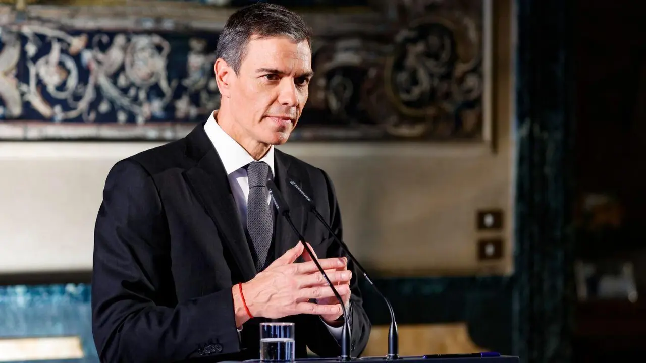 O presidente do Goberno estatal, Pedro S&aacute;nchez, en Roma, esta cuarta feira. (Foto: Fabio Frustaci / Zuma Press / Europa Press / ContactoPhoto)