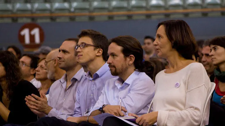 Errej&oacute;n, Pablo Iglesias, Carolina Bescansa. Vistalegre 1.