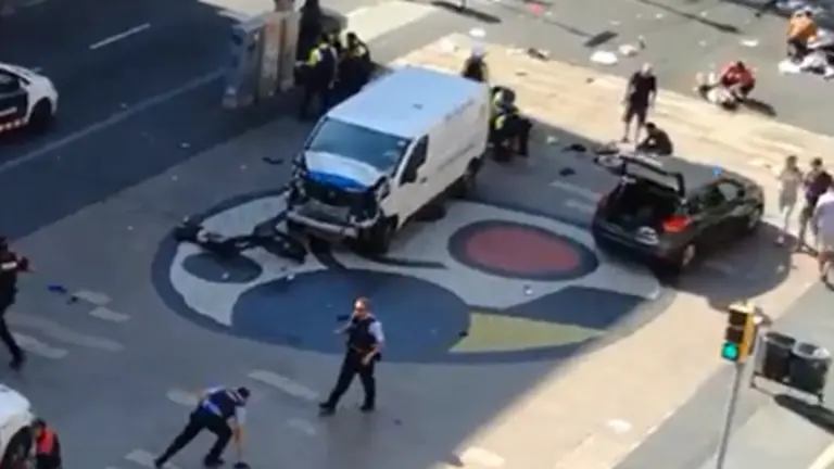 Furgoneta ataque terrorista en Barcelona. 17 de agosto de 2017.