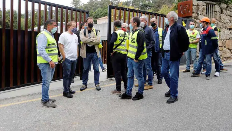 O comite de empresa de Alcoa na anterior negociaci&oacute;n en Lugo (Europa Press).