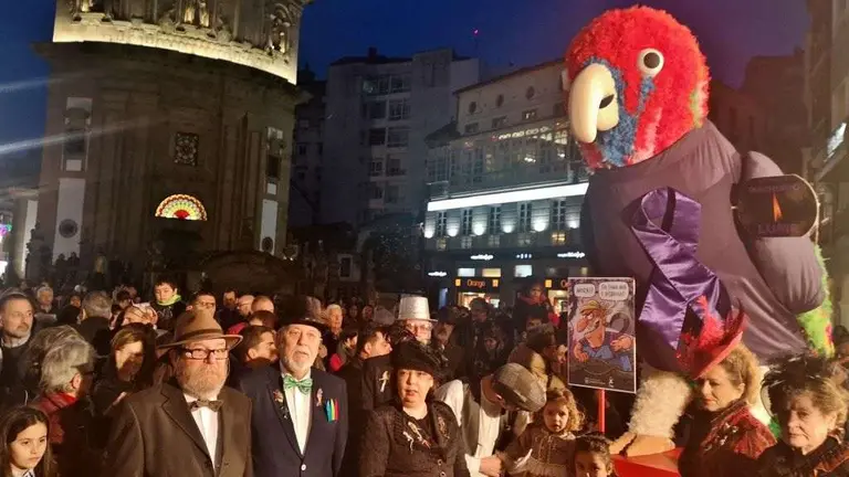 Imaxe do Entroido pontevedr&eacute;s co loro Ravachol en 2019. (Foto: Europa Press)