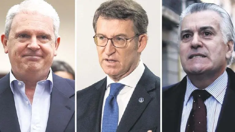 Pablo Crespo, Alberto N&uacute;&ntilde;ez Feixoo e Luis Barcenas. (Foto: Europa Press)