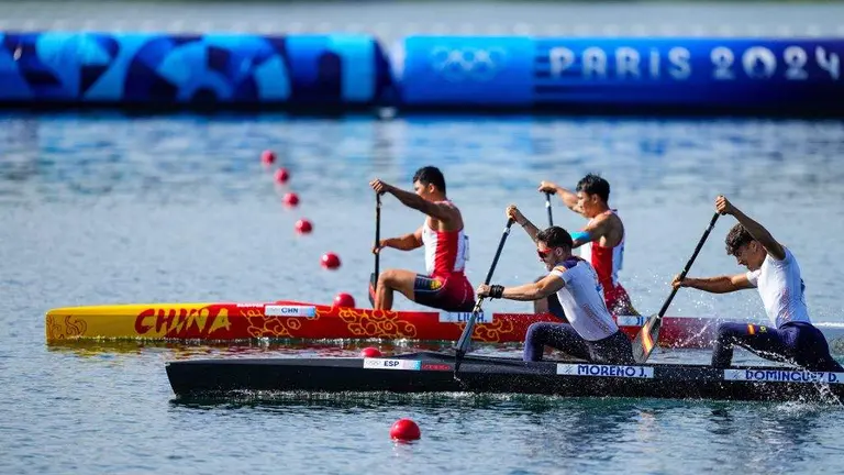 Joan Antoni Moreno e Diego Dom&iacute;nguez, no C2 500 masculino. (Foto: AFP7 / Europa Press)