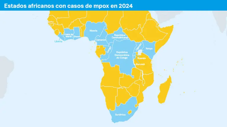 At&eacute; o de agora o surto actual de mpox desenv&oacute;lvese en &Aacute;frica. 96% dos casos conc&eacute;ntranse na Rep&uacute;blica Democr&aacute;tica do Congo. (Imaxe: N&oacute;s Diario)