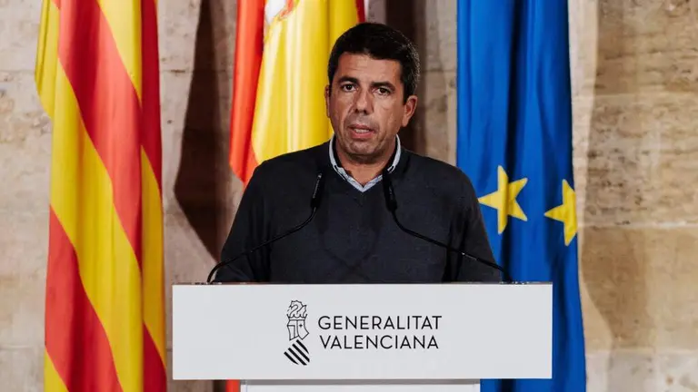 Carlos Maz&oacute;n, presidente da Generalitat Valenciana, esta terza feira. (Foto: Carlos Luj&aacute;n / Europa Press)