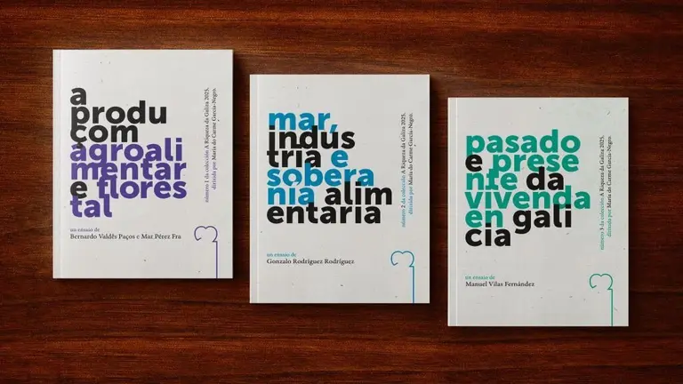 Capas dos tres primeiros volumes da colecci&oacute;n 'A Riqueza da Galiza 2025'. (Foto: N&oacute;s Diario)