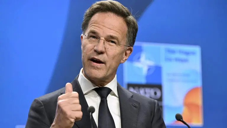 Mark Rutte, secretario xeral da OTAN, o 23 de xu&ntilde;o de 2025 na Haia (Pa&iacute;ses Baixos). (Foto: Emmi Korhonen / Lehtikuva / DPA v&iacute;a Europa Press)