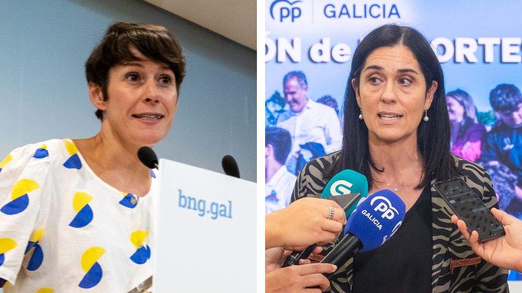 Á esquerda, a portavoz nacional do BNG, Ana Pontón; á dereita, a secretaria xeral do PPdeG, Paula Prado. (Fotos: Arxina)