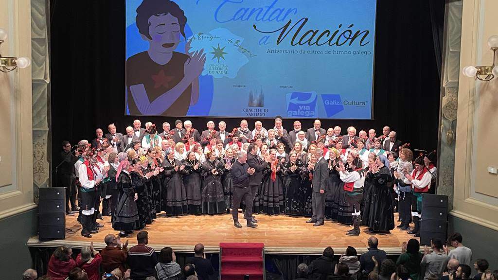 Acto en Compostela, onde ficou pequeno o auditorio. (Foto Nós Diario)