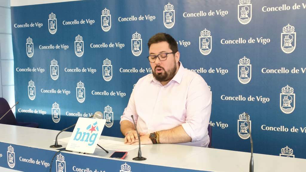Rolda de prensa do portavoz do BNG en Vigo, Xabier Pérez Igrexas. (Foto: Europa Press)