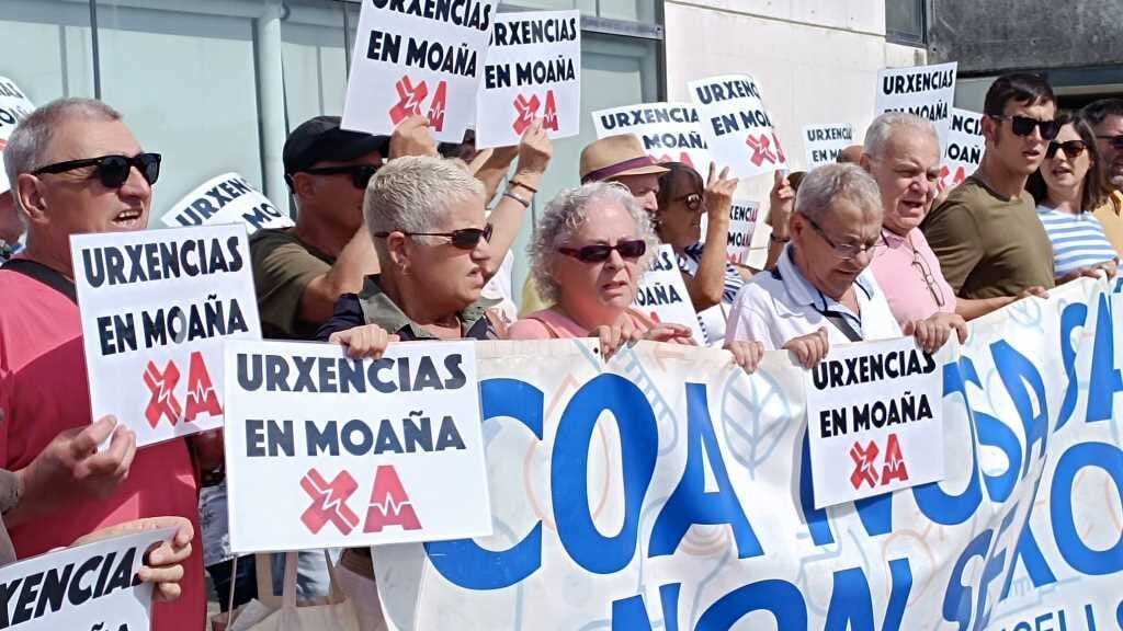 Concentración esta quinta feira 10 de xullo en Moaña. (Foto: Nós Diario)