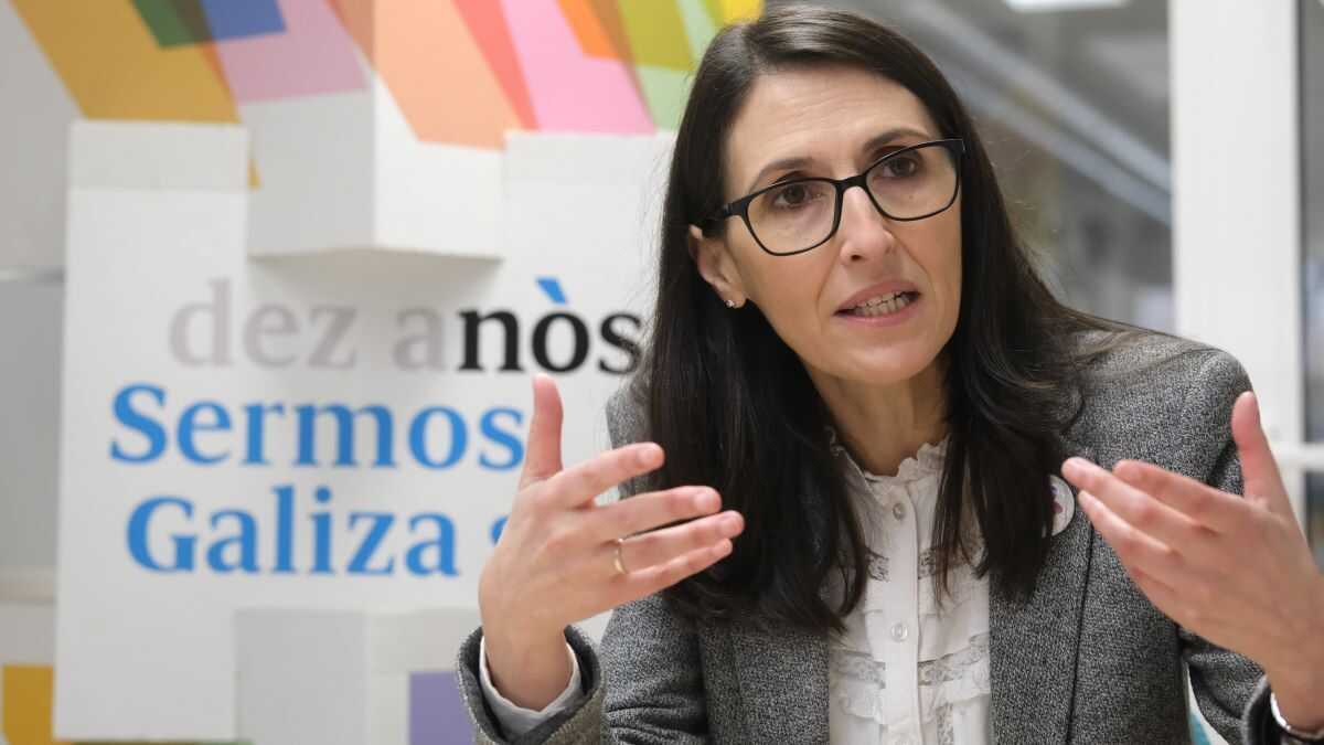 Rosa Crujeiras, esta terza feira, na redacción de 'Nós Diario'. (Foto: Arxina)